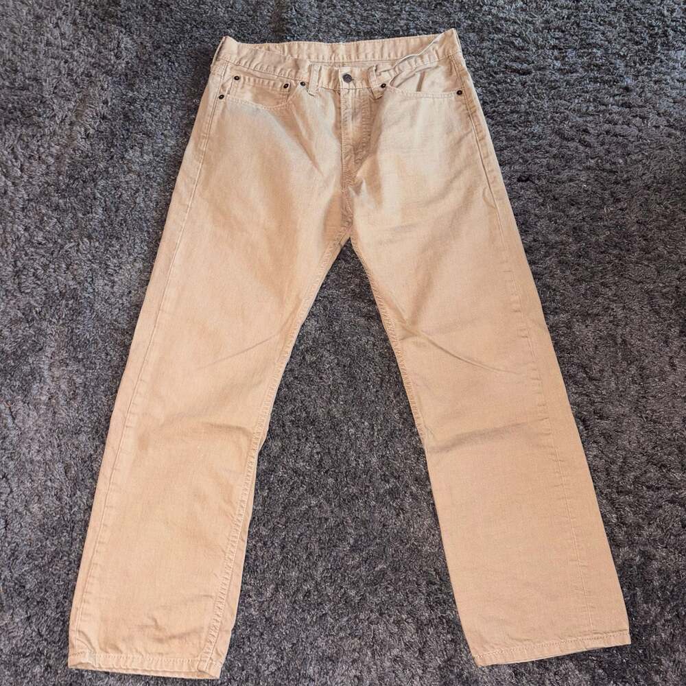 Levi's 505 Regular Fit Khaki Tan Jeans Size 34x30